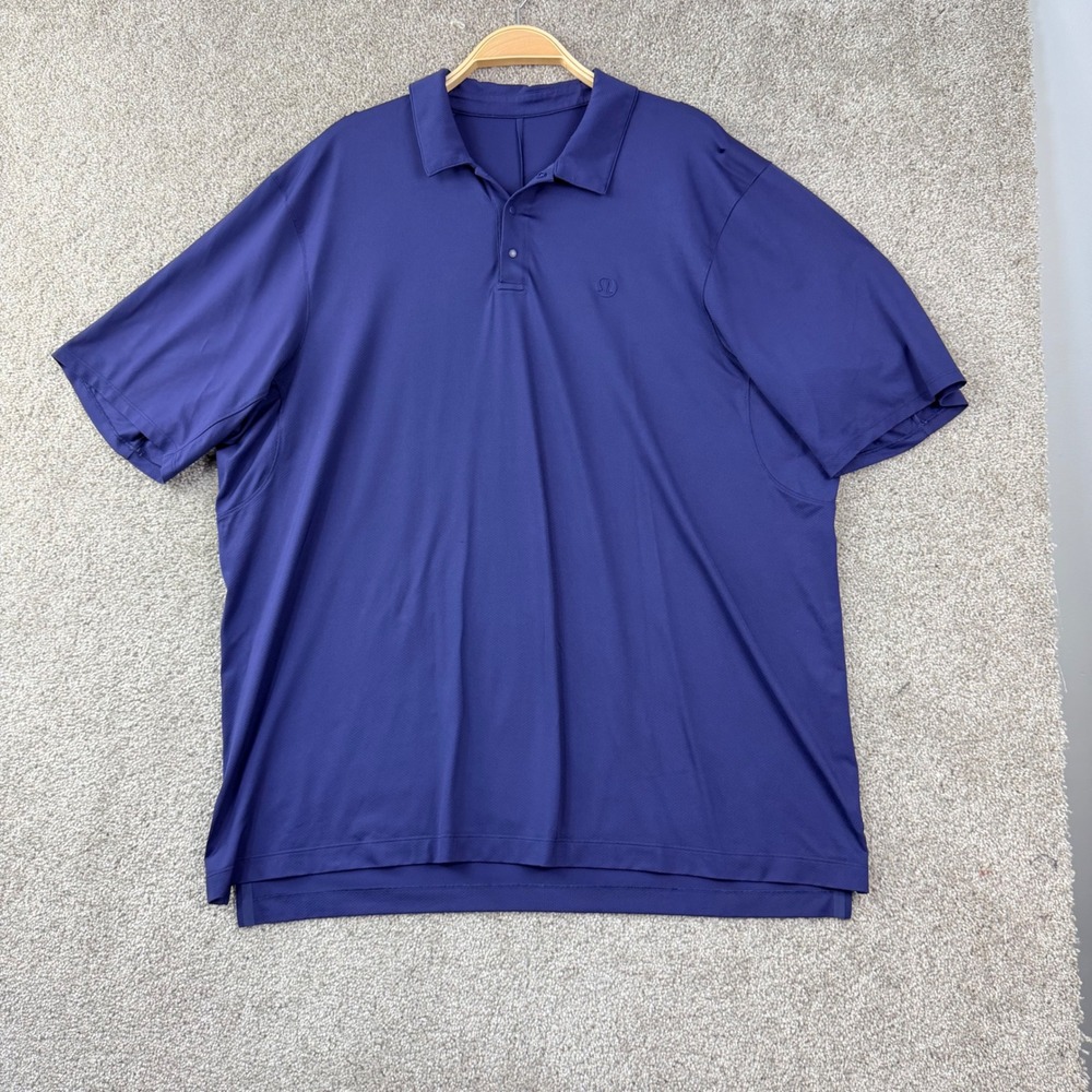Lululemon Men's XXL Purple Short Sleeve Performance Polo Golf Tennis Athleisure